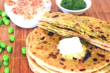 Low -Fat Paneer and Green Pea Stuffed Paratha Recipe