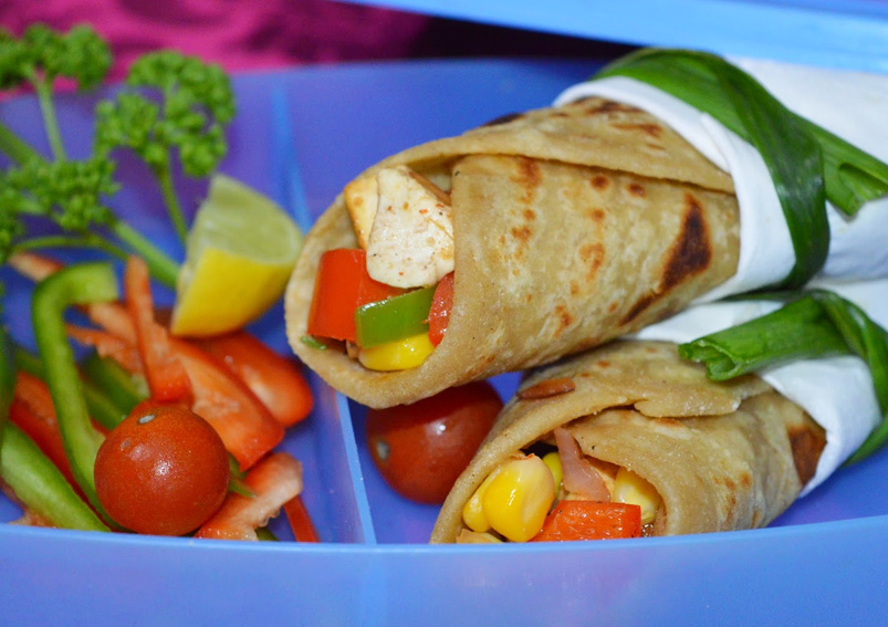 Yummy Stuffed Corn and Capsicum Wrap Recipe