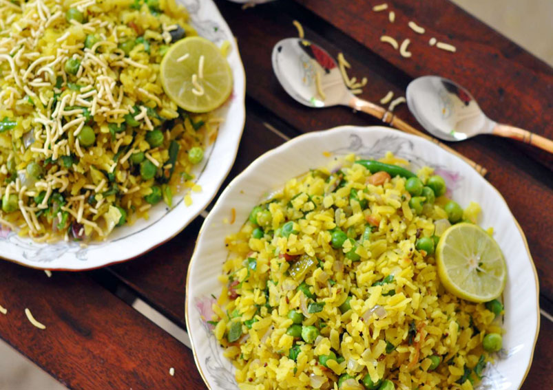 Healthy Green Pea Poha Recipe