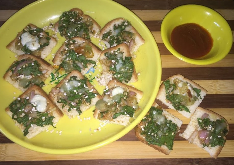 Healthy Palak Paneer Toast Recipe