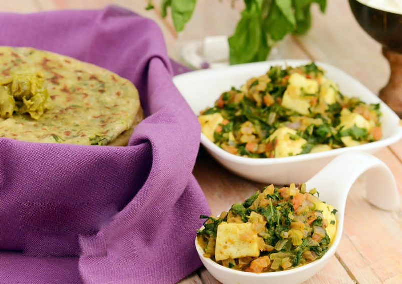 Methi Palak Paneer Sabzi Recipe