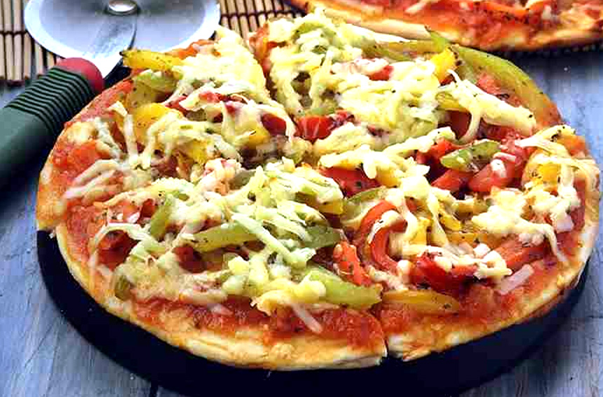 Roasted Bell Pepper and Cheese Pizza Recipe