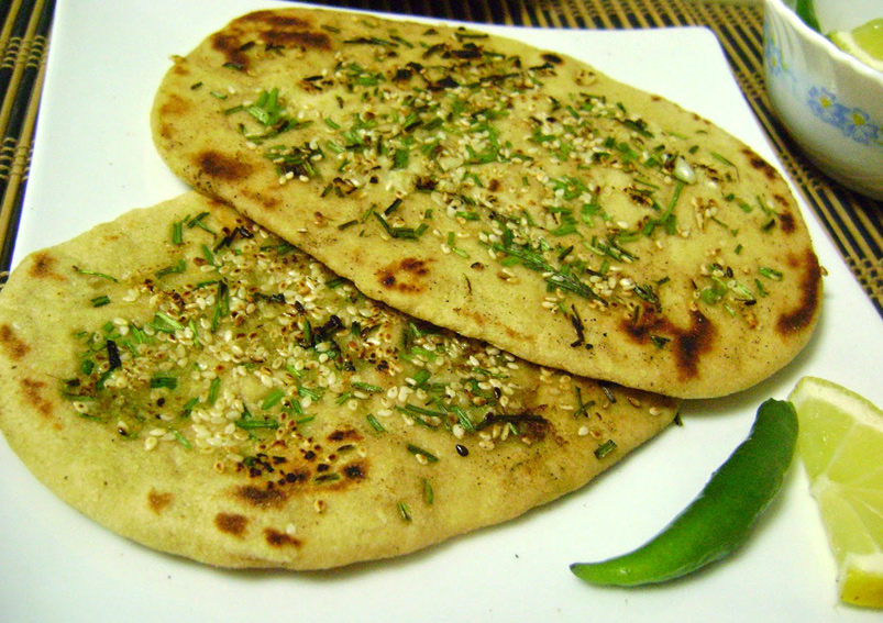 Whole Wheat Coriander and Sesame Seeds Naan Recipe