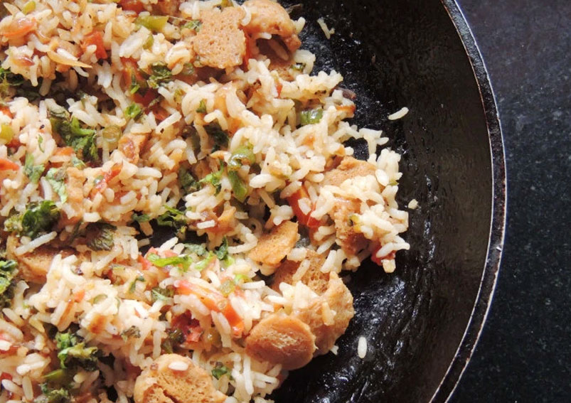 Soya Granule and Vegetable Pulao Recipe 