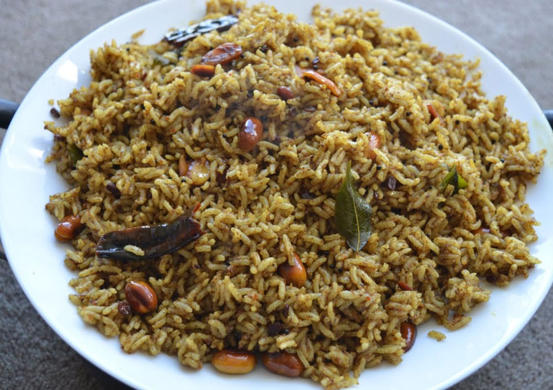 South Indian Style Tamarind Rice Recipe