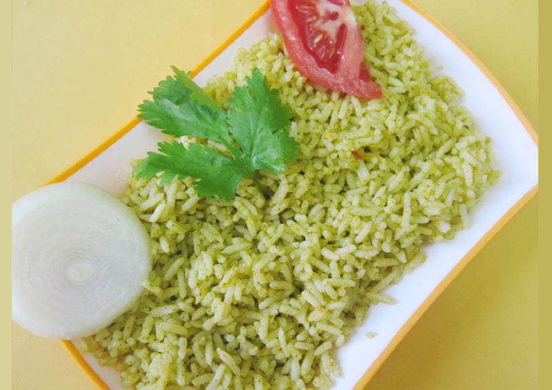 Texan Palak Rice Recipe