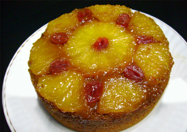 Eggless Pineapple Upside Down Cake